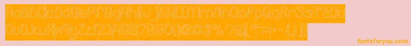 FISH BONE Hollow Inverse-Schriftart – Orangefarbene Schriften auf rosa Hintergrund