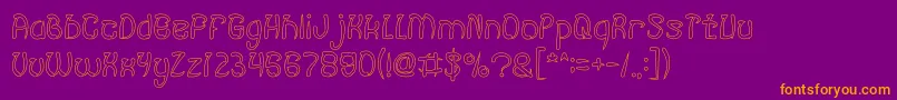 FISH BONE Hollow Font – Orange Fonts on Purple Background