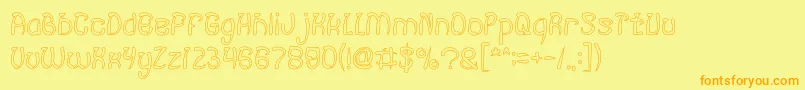 FISH BONE Hollow Font – Orange Fonts on Yellow Background
