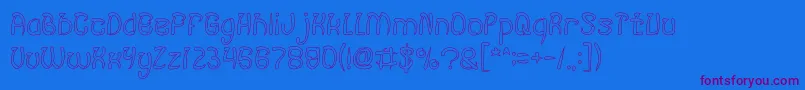 FISH BONE Hollow Font – Purple Fonts on Blue Background