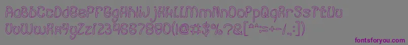 FISH BONE Hollow Font – Purple Fonts on Gray Background