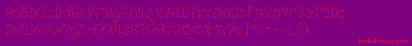 FISH BONE Hollow-Schriftart – Rote Schriften auf violettem Hintergrund