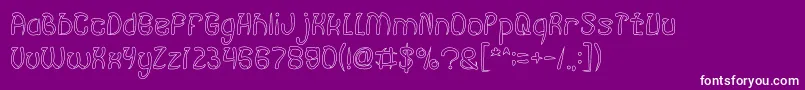 FISH BONE Hollow Font – White Fonts on Purple Background