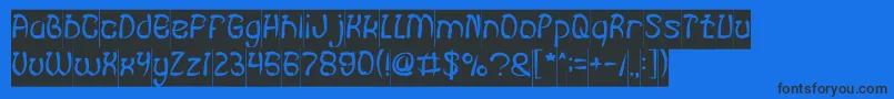 フォントFISH BONE Inverse – 黒い文字の青い背景