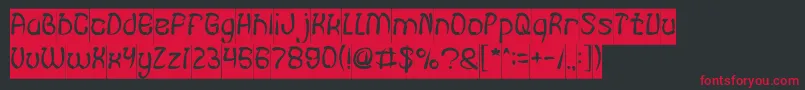 FISH BONE Inverse Font – Red Fonts on Black Background