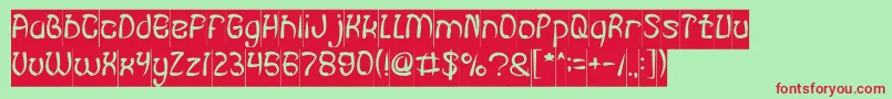 FISH BONE Inverse Font – Red Fonts on Green Background