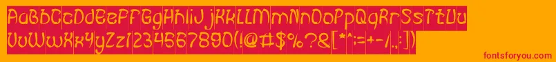FISH BONE Inverse Font – Red Fonts on Orange Background