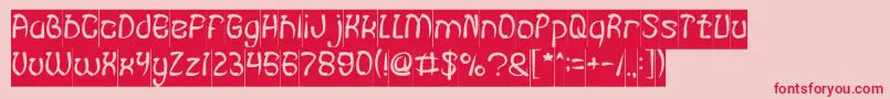 FISH BONE Inverse Font – Red Fonts on Pink Background