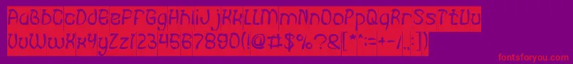 FISH BONE Inverse-Schriftart – Rote Schriften auf violettem Hintergrund