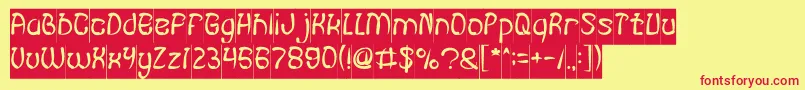 FISH BONE Inverse Font – Red Fonts on Yellow Background