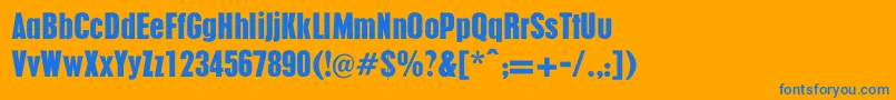 Dsholzschrift-fontti – siniset fontit oranssilla taustalla