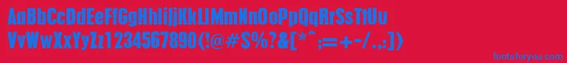 Шрифт Dsholzschrift – синие шрифты на красном фоне