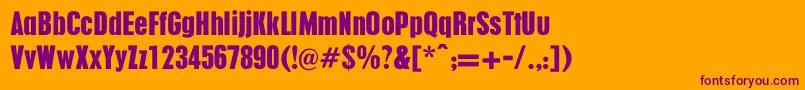 Dsholzschrift-Schriftart – Violette Schriften auf orangefarbenem Hintergrund