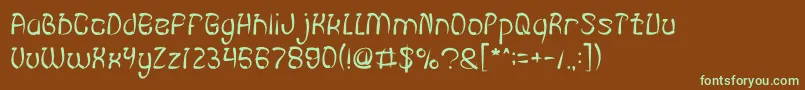 FISH BONE Light Font – Green Fonts on Brown Background