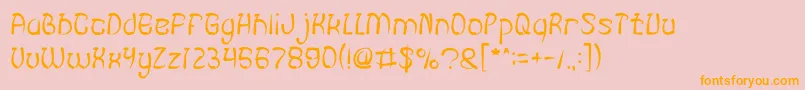 FISH BONE Light Font – Orange Fonts on Pink Background