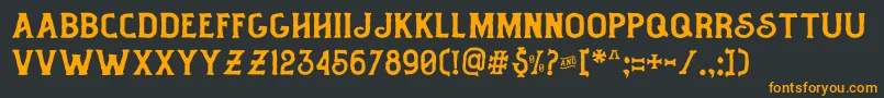 Fisherman Regular Font – Orange Fonts on Black Background