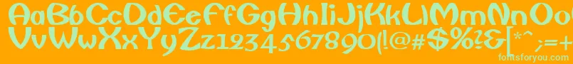 Шрифт FISHERMAN – зелёные шрифты на оранжевом фоне
