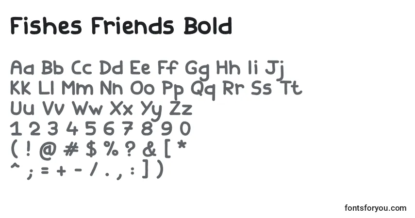 A fonte Fishes Friends Bold – alfabeto, números, caracteres especiais