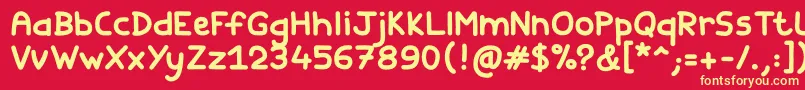 フォントFishes Friends Bold – 黄色の文字、赤い背景