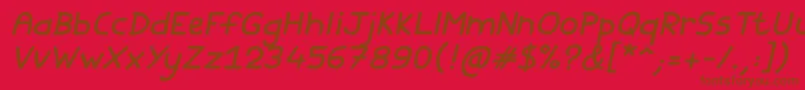 Шрифт Fishes Friends Italic – коричневые шрифты на красном фоне