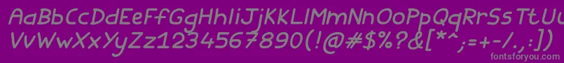 En savoir plus sur la police Fishes Friends Italic Police Fishes Friends Italic – polices grises sur fond violet