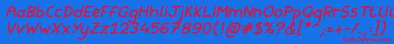 フォントFishes Friends Italic – 赤い文字の青い背景