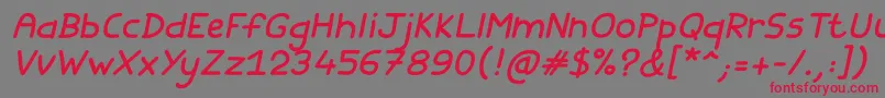 フォントFishes Friends Italic – 赤い文字の灰色の背景