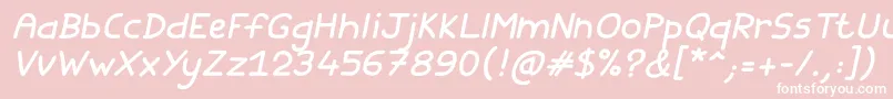 Fishes Friends Italic-Schriftart – Weiße Schriften auf rosa Hintergrund