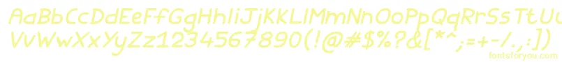 フォントFishes Friends Italic – 黄色のフォント