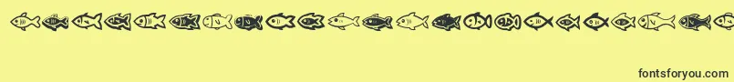 Fishes Font – Black Fonts on Yellow Background