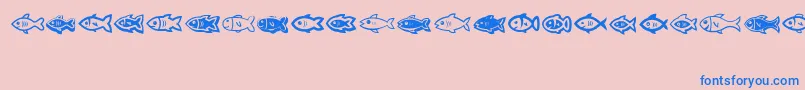 Fishes Font – Blue Fonts on Pink Background