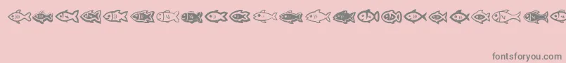 Fishes Font – Gray Fonts on Pink Background