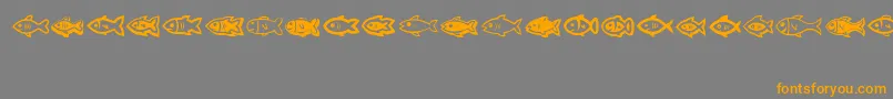 Fishes Font – Orange Fonts on Gray Background