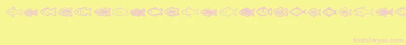 Fishes-Schriftart – Rosa Schriften auf gelbem Hintergrund