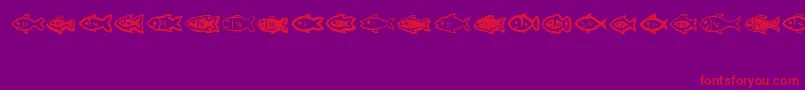 Fishes Font – Red Fonts on Purple Background