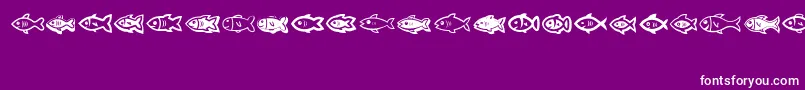 fuente Fishes – Fuentes Blancas Sobre Fondo Morado