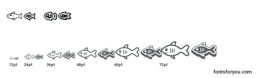 Größen der Schriftart Fishes