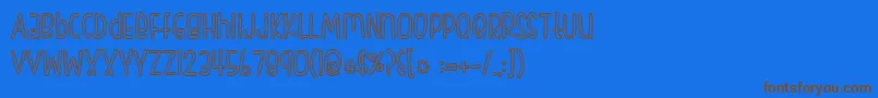 FishFingers Outline-Schriftart – Braune Schriften auf blauem Hintergrund