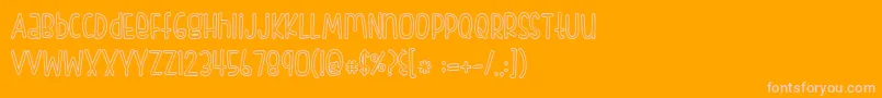Więcej informacji o czcionce FishFingers Outline Czcionka FishFingers Outline – różowe czcionki na pomarańczowym tle