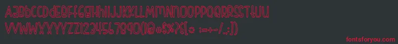 フォントFishFingers Outline – 黒い背景に赤い文字