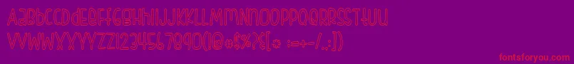 フォントFishFingers Outline – 紫の背景に赤い文字