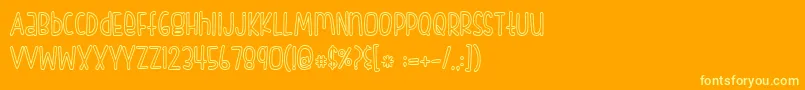 FishFingers Outline Font – Yellow Fonts on Orange Background