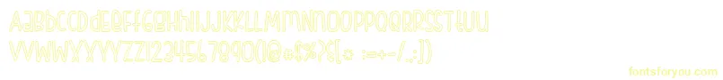 FishFingers Outline Font – Yellow Fonts on White Background
