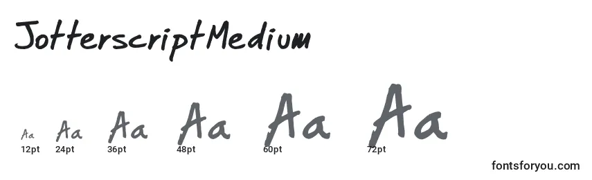 JotterscriptMedium Font Sizes