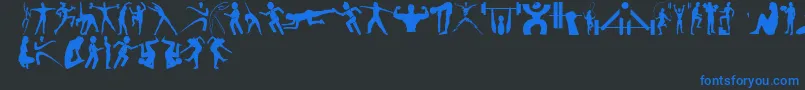 FitnessSilhouettes Font – Blue Fonts on Black Background