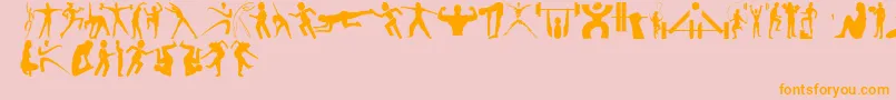 FitnessSilhouettes Font – Orange Fonts on Pink Background