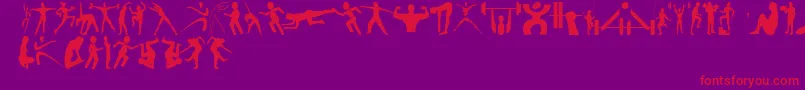 FitnessSilhouettes Font – Red Fonts on Purple Background