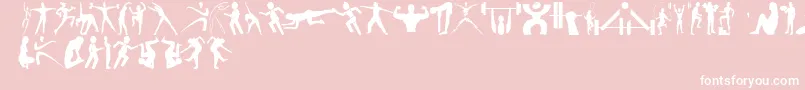 フォントFitnessSilhouettes – ピンクの背景に白い文字