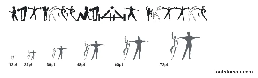 Größen der Schriftart FitnessSilhouettes (126760)