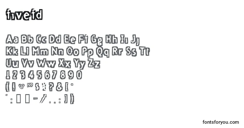 A fonte Fivefd   (126761) – alfabeto, números, caracteres especiais